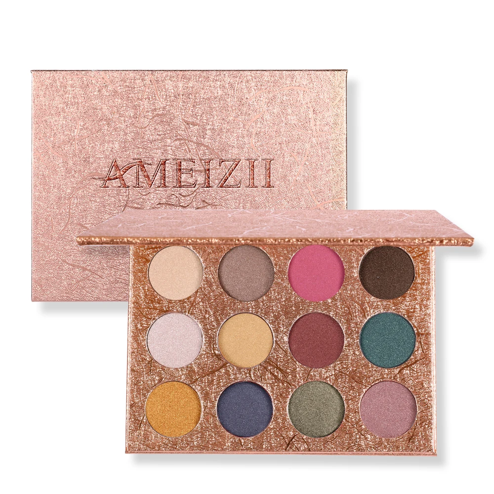 

AMEIZII Waterproof Matte Eyeshadow Palette 12 Colors Sombras de Ojos Maquillaje Vegan Makeup Sets Glitter Eye Shadow Palette, 12 multi-colors