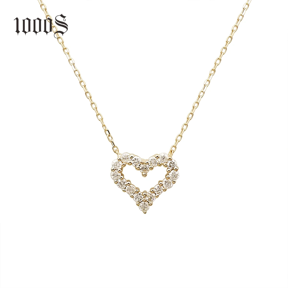 

Fashion Style 14K Ture Gold Diamond Heart Pendant Necklace Rose Gold Chain Party Wedding Necklaces Jewelry for Women