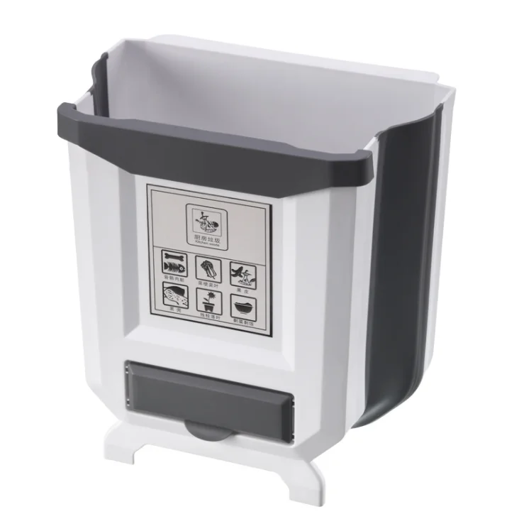 

Household door hanging folding trash can