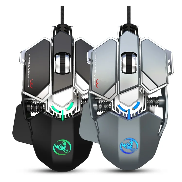 

Full Key 9 Customizable Programming Mechanical Design Optical Mouse Wired Gamer for Computer