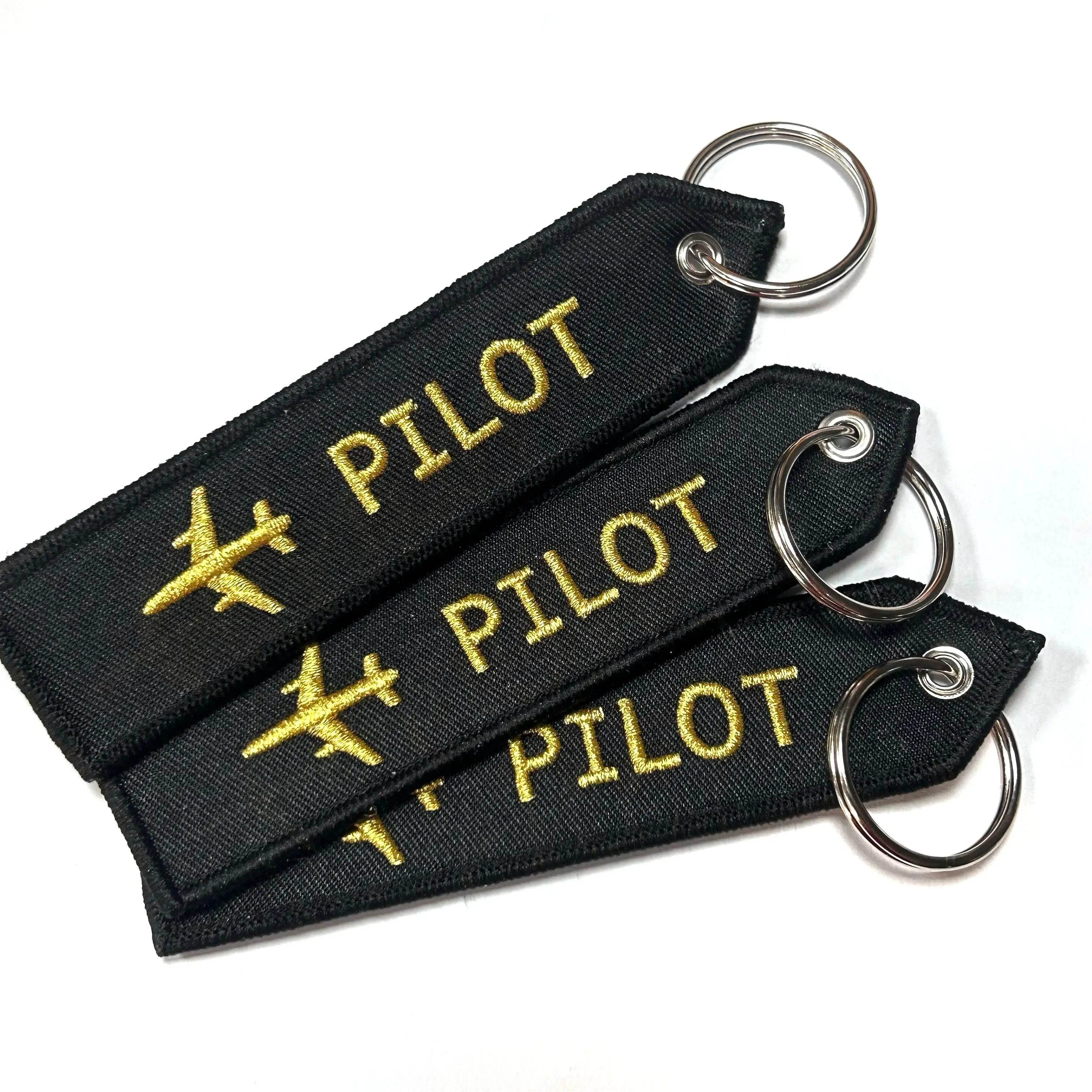 

Factory OEM Custom embroidered Keychain Flight Motorcycle Key Tag Airplane Crew Jet Tag Pilot Embroidery Keychain