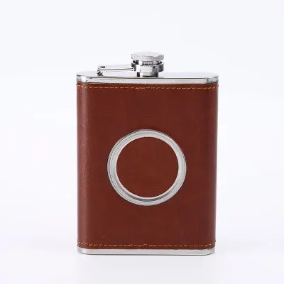 

Mikenda wholesale Portable Stainless Steel Hip Flask 7oz Wine Wisky Bottle Liquor Flask Drinkware set