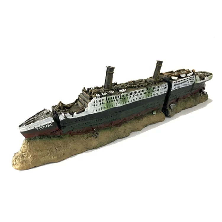 

Fish tank aquarium decorative wreck of sunken titanic ship ornaments decor