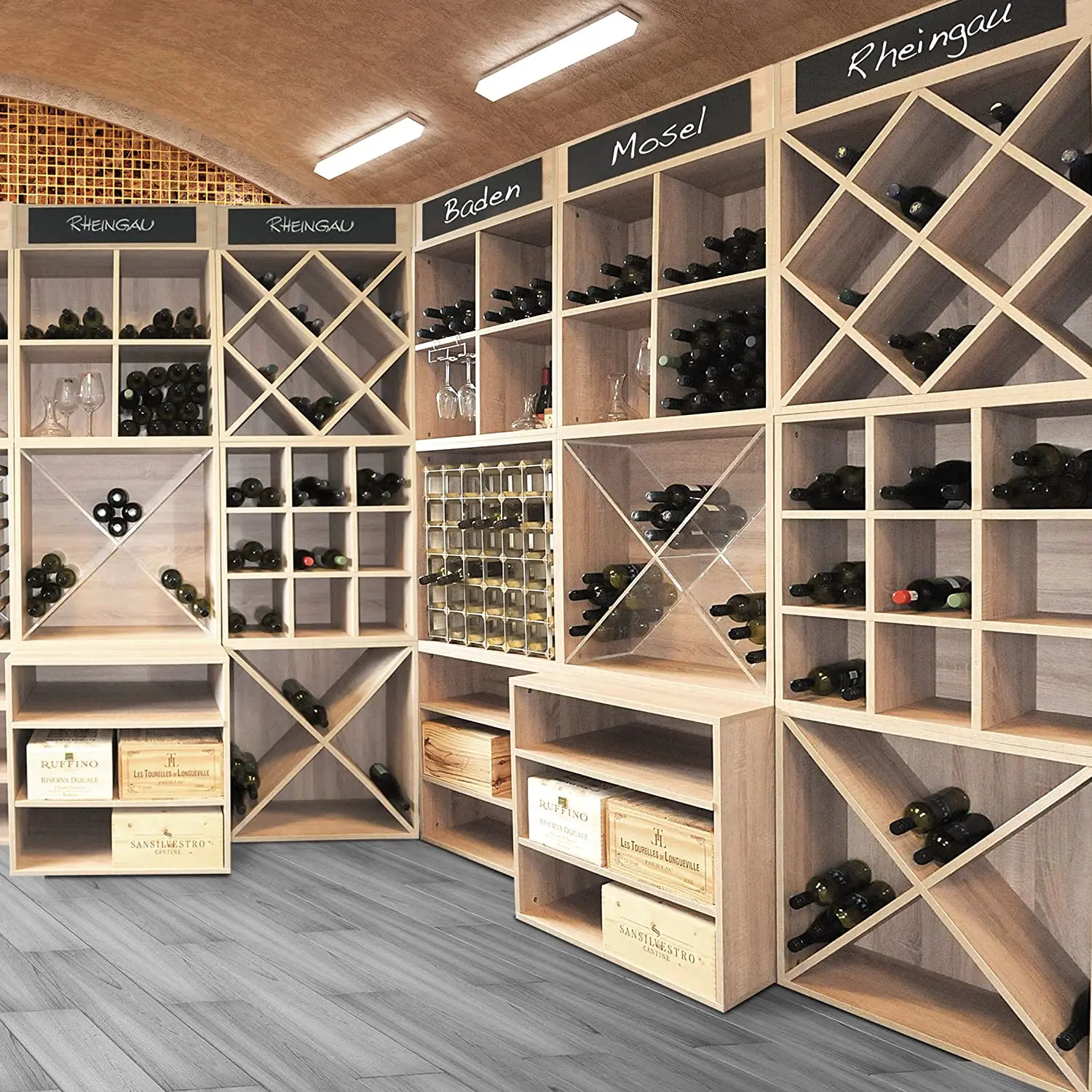 

Factory Wholesale Wine Cellar Used Modular Wine rack wine cubes, Natural color or customization