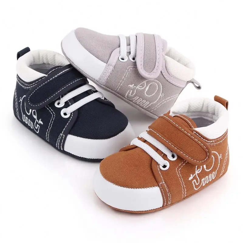 

Best selling indoor breathable soft sole newborn sneaker casual boys baby shoes, Coffee/grey/dark blue