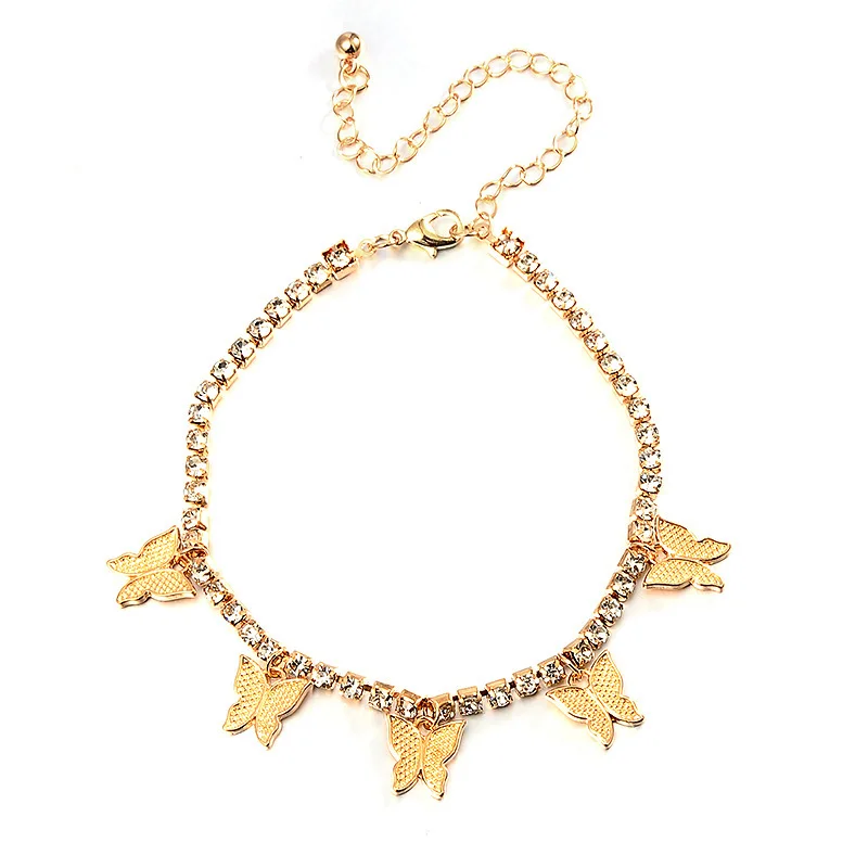 

Women accessories diamond anklet womens butterfly gold anklet bracelet