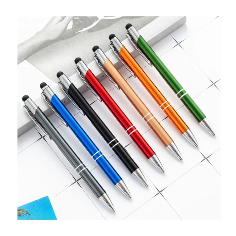 

Hot selling 2 in 1 Promotional Stylus Touch Screen ball Pen Metal Stylus Ballpoint Pen With custom logo