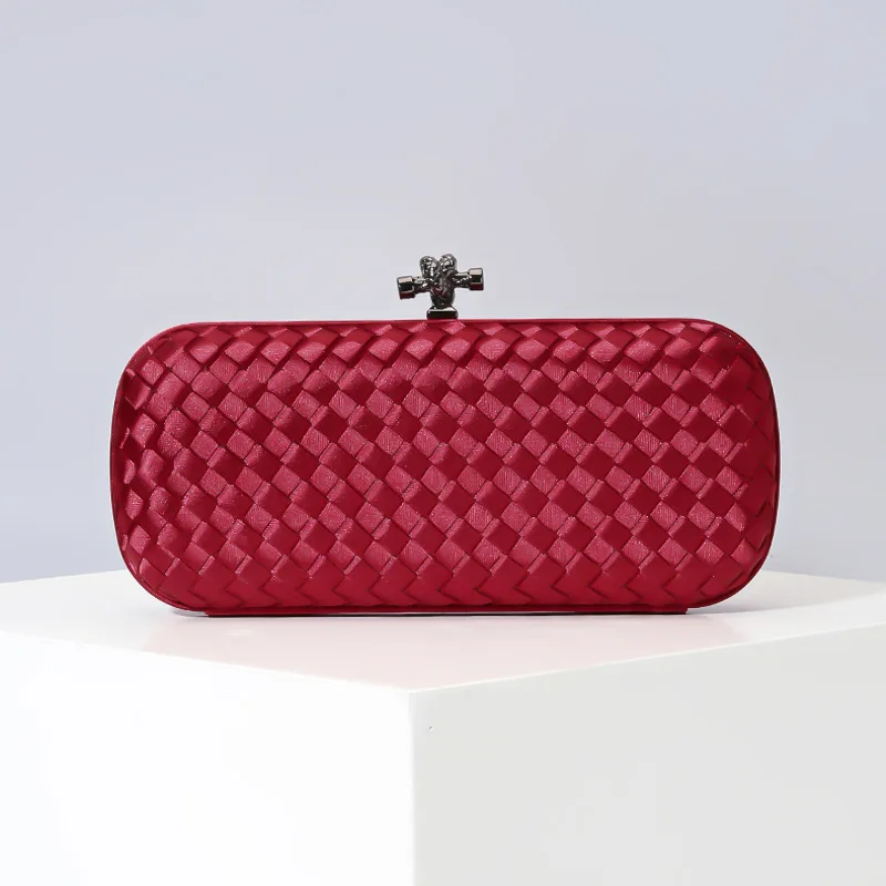 

Unique Silk hand-woven ladies clutch purse simple shoulder evening bag small handbag, Customized colors
