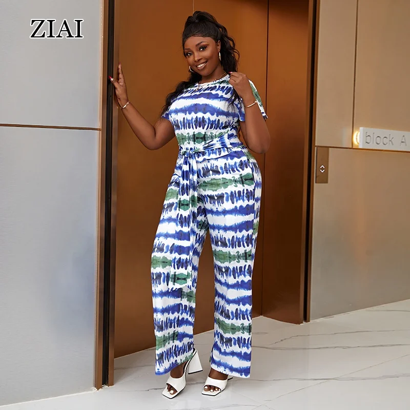 Printed Straps Casual Two piece Plus Suit