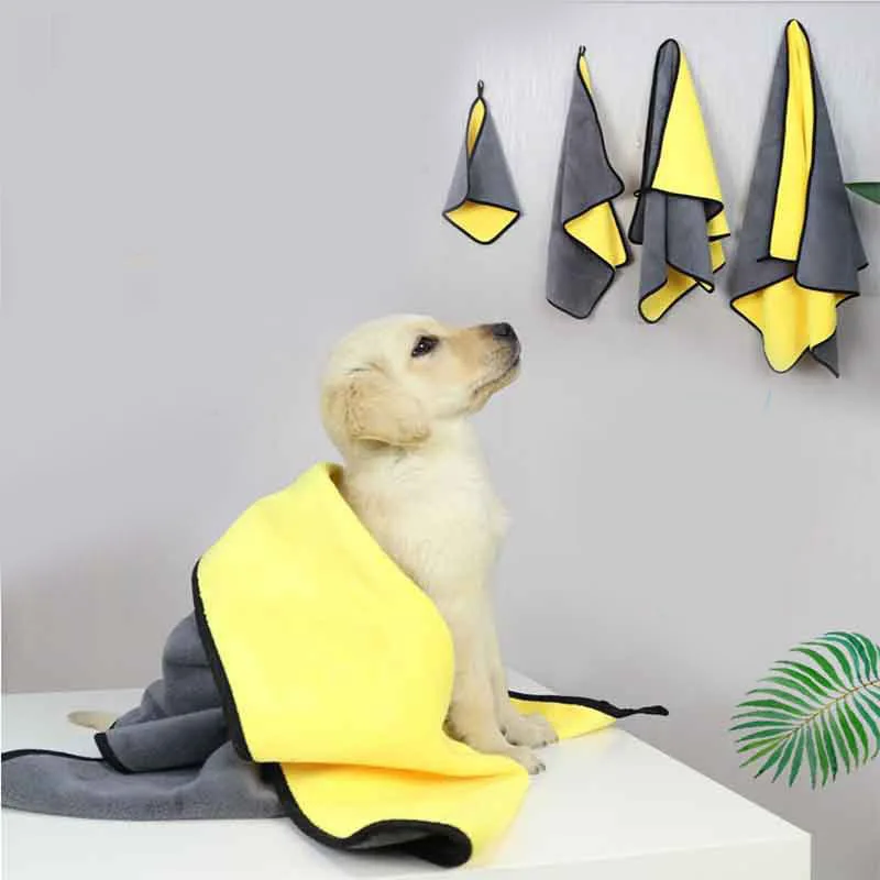 

Dog Bath Towel Strong Water Absorption Nanofibers Cat Towel Skin Friendly Quick Drying Pet Soft Bath Towels