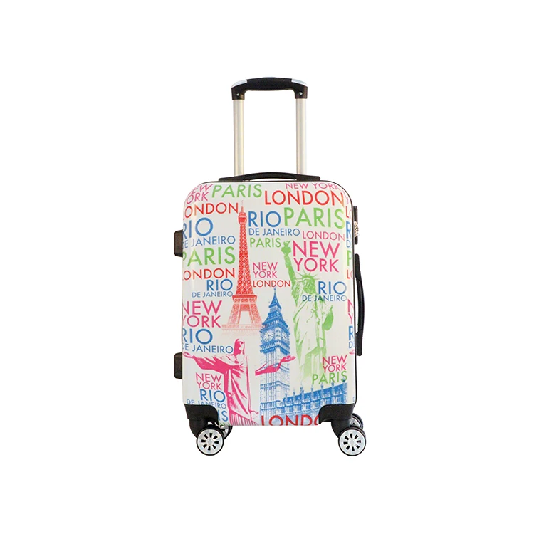 Custom Logo Printed Suitcase Set Pc Travelling Bags Luggage Trolley Suitcases