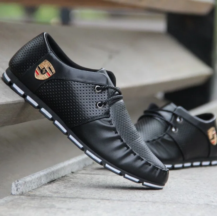 

LM2275Q european men casual shoes wild fashion business men leather shoes, Black/white/black+white