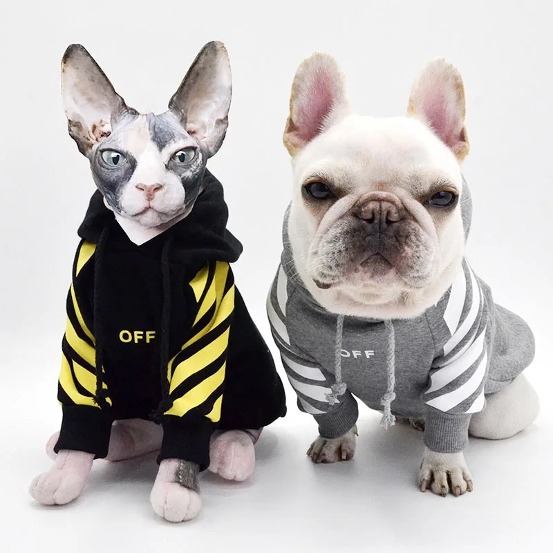 

New Cotton Sport Pet Apparel Cat Puppy Dog Clothes Hoodie, Black/gray