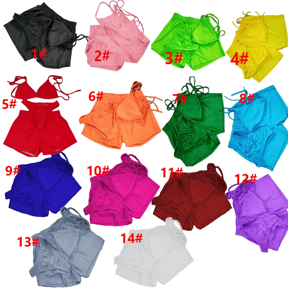 

2021 Summer High Waist Gym Jogging Suits women hollow out short two piece set bikini underwear 3 piece casual shorts for women, As picture, welcome to customize