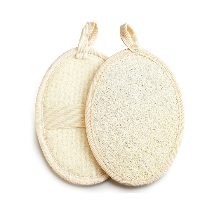 

Eco-friendly Shower Products All Natural Reusable Bath Cotton Sisal Hemp Exfoliating Loofah Pad Sponge, White
