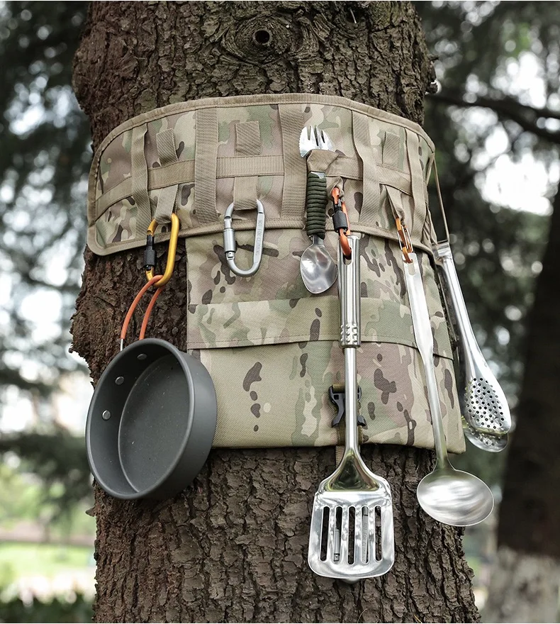 

Outdoor Canvas Tree Hanger Gear Storage Bag Hunting Camping Accessories Holder Rolling Hook