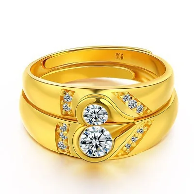 

Wholesale 24k gold ring Wedding jewelry Gold wedding rings for couple