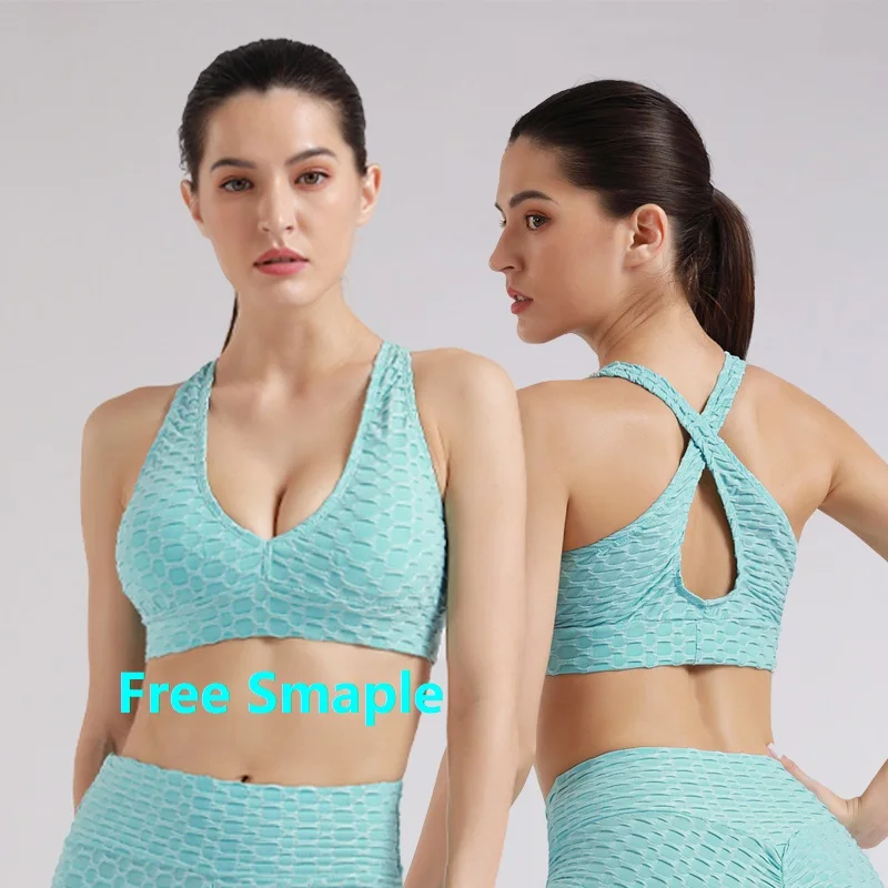 

Free Sample Amazon Hot Compression Cross Back Yoga Top Gym Sports Bras Women Fitness Bra Sexy Yoga Bra Free Sample, Custom color