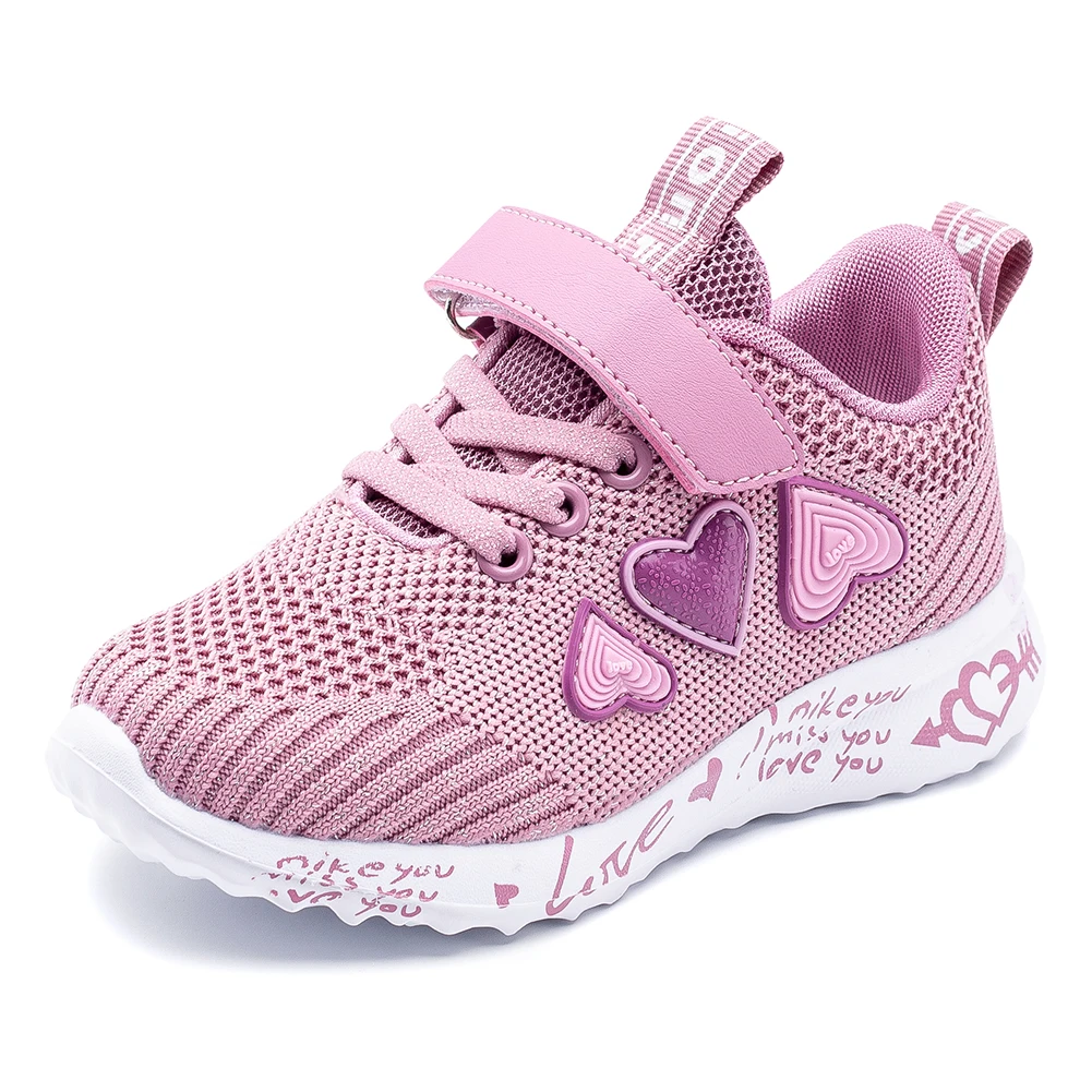 

Hobibear Factory Girls Sports Shoes New Fashion Balance Double Net Breathable Kids Students Pink Children Shoes Cute Kid Sneaker, Black/orange pink/purple