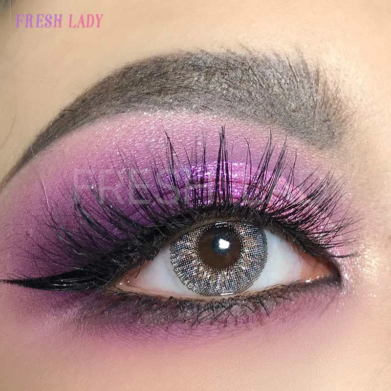 

Fresh lady sparkle collection Glitter gray contact lens