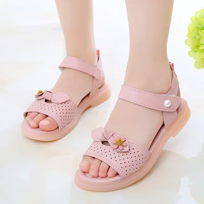 

Hot selling beautiful summer cool fancy kids girls sandals shoes, Pink/white/purple