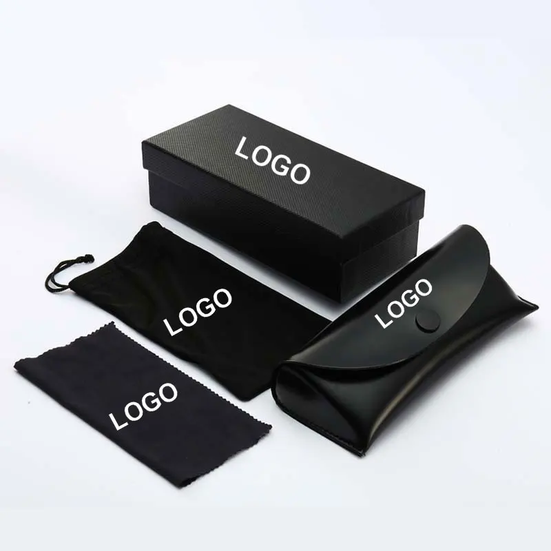 

Wholesale High Quality Custom Logo Sunglasses Box Package Set, Black