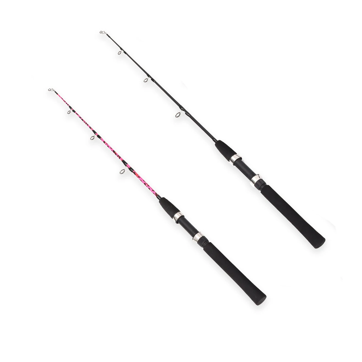 

Hot sell fishing MH Power Telescopic Solid fibreglass Ice boat rafting Fishing Rod, Black+red