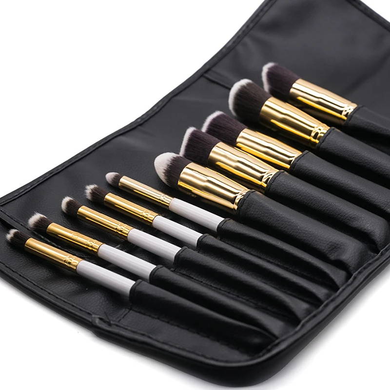 

Professional 10 Holes Makeup brushes roll-up pouch brushes Holder cosmetic bag, Black