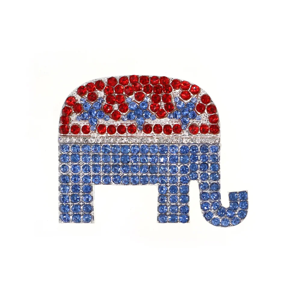 

Enamel rhinestone American election American flag American elephant animal brooch pins Jewellery Brooch for men