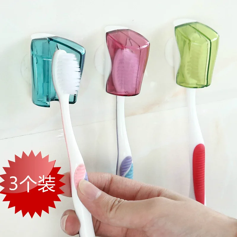 

Suction Cup Toothbrush Dust Cover Suction Cup Family Toothbrush Holder 3 Open And Close Toothbrush Cover