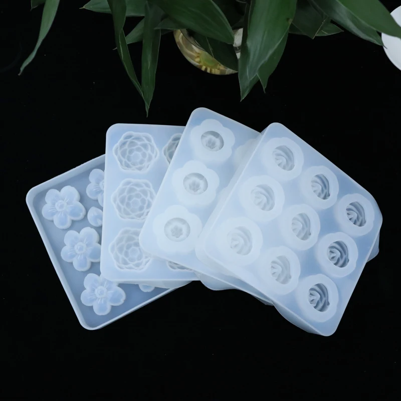 

DIY Food grade crystal drop plum blossom rose succulent plants cherry shape flower shape silicone mold Resin Casting Molds