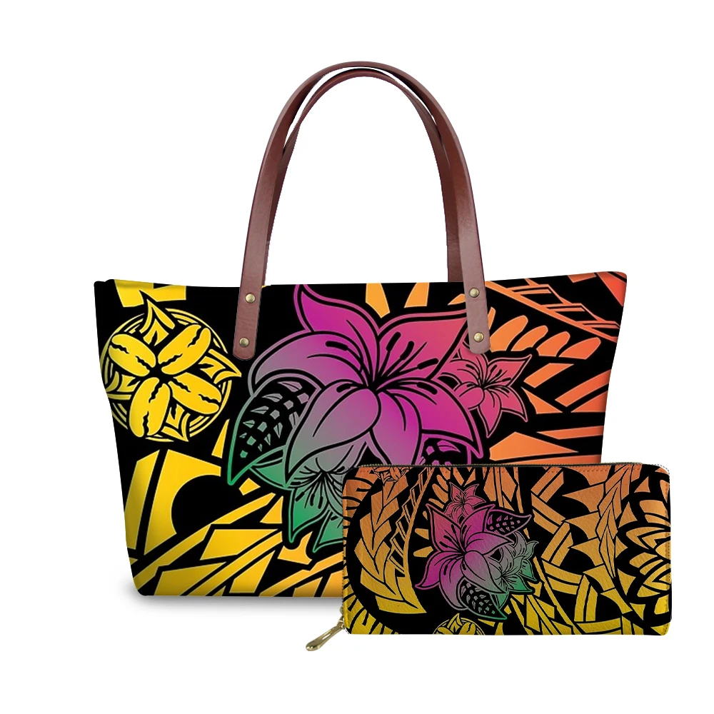 

Neon Bright Color Hawaiian Flowers Hibiscus Pattern Design Women Purse Soft Hand Bags Ladies Casual Street Shoulder Neoprene Bag