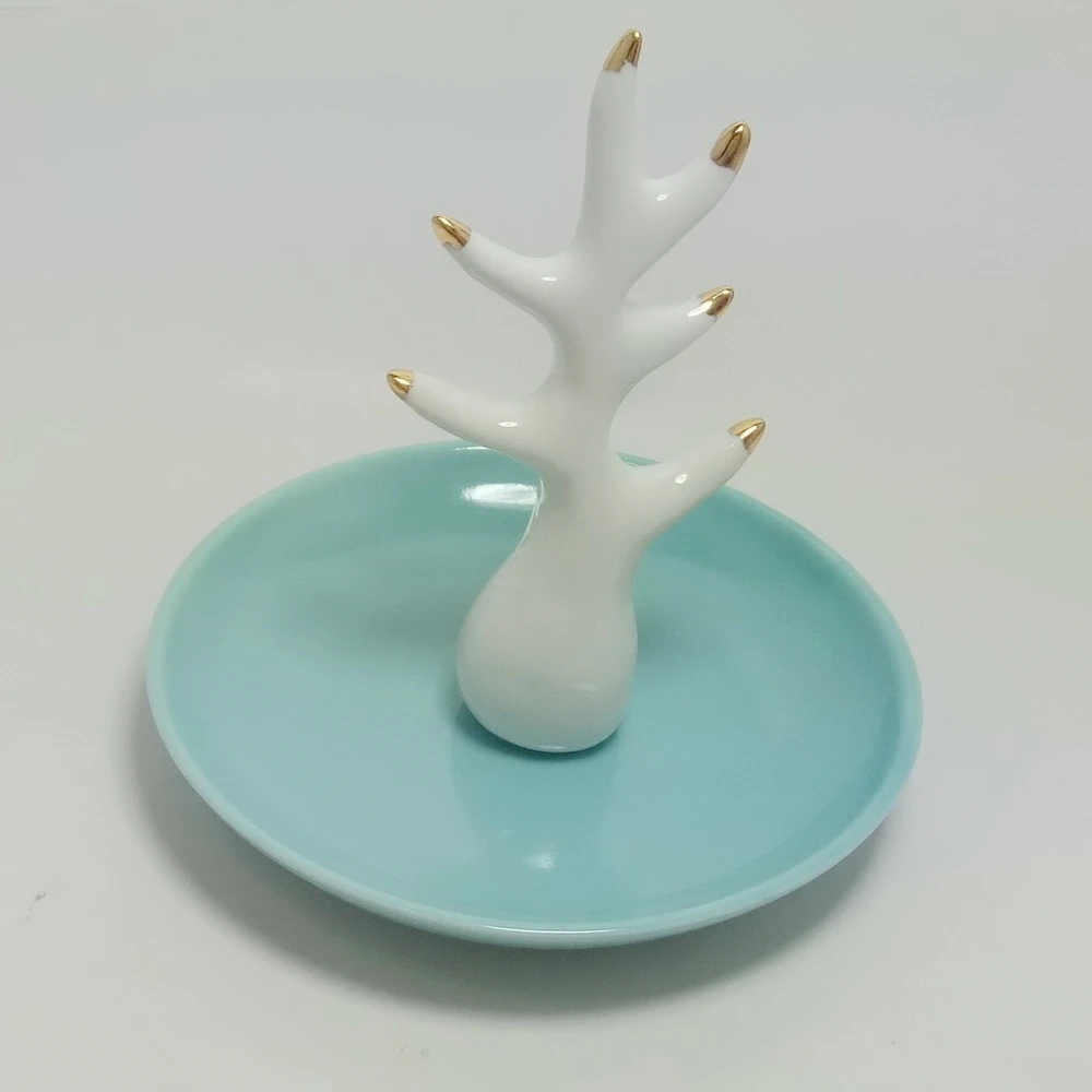 

Valentine gift cat trinket tray unique ceramic ring holder dish for jewelry