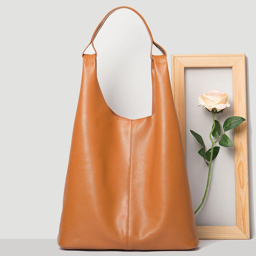 

Large capacity women's messenger handbags trendy leather ladies shoulder bag fashion casual handbags, Brown, black