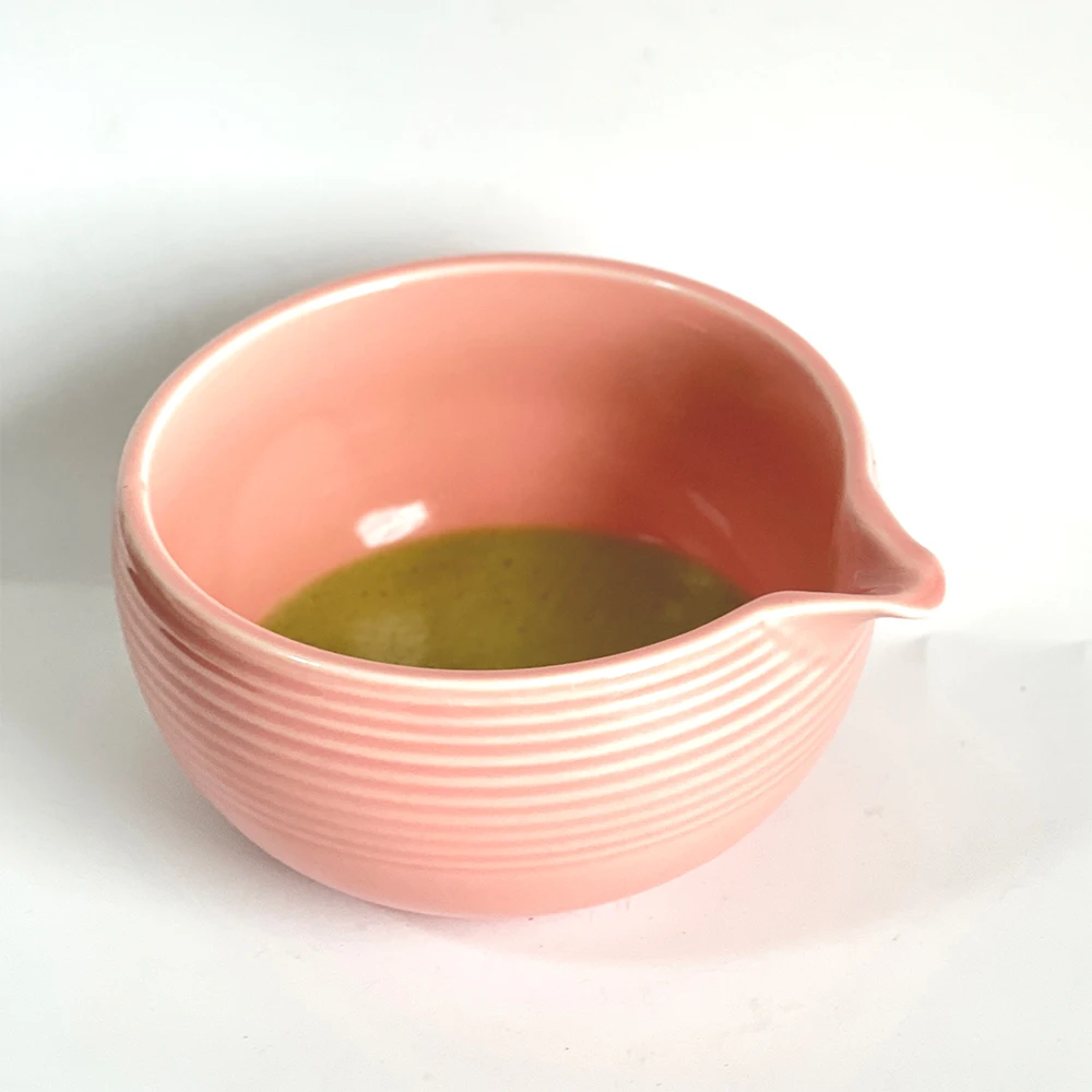

Retro Traditional Handmade Porcelain Crude Matcha Bowl Unique Chawan Whisk Scoop Tea Ceremony Matcha Bowl with spout