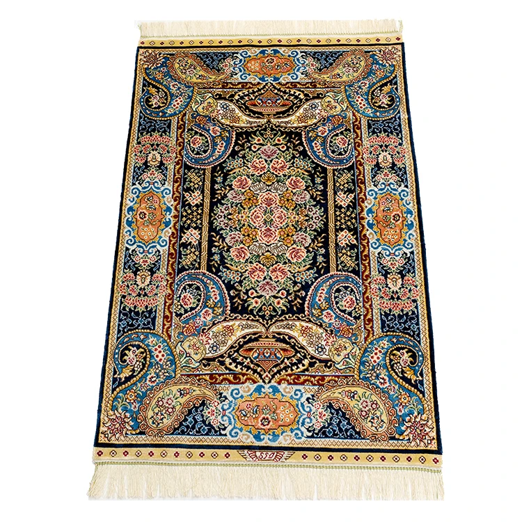 

2x3ft traditional Persian design 100% handmade silk carpet