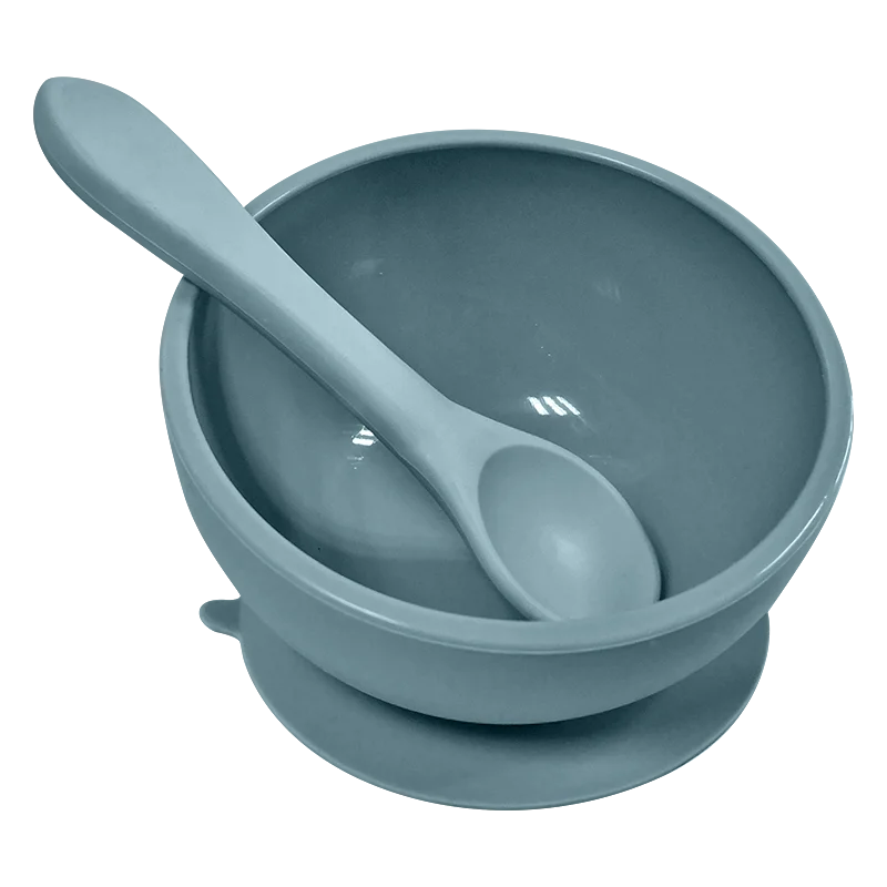 

Anti-fall Food Grade Silicone Baby Suction Dining Bowl With Spoon, Muted,sage,apricot,mustard,ether,dark grey etc,custom is ok.