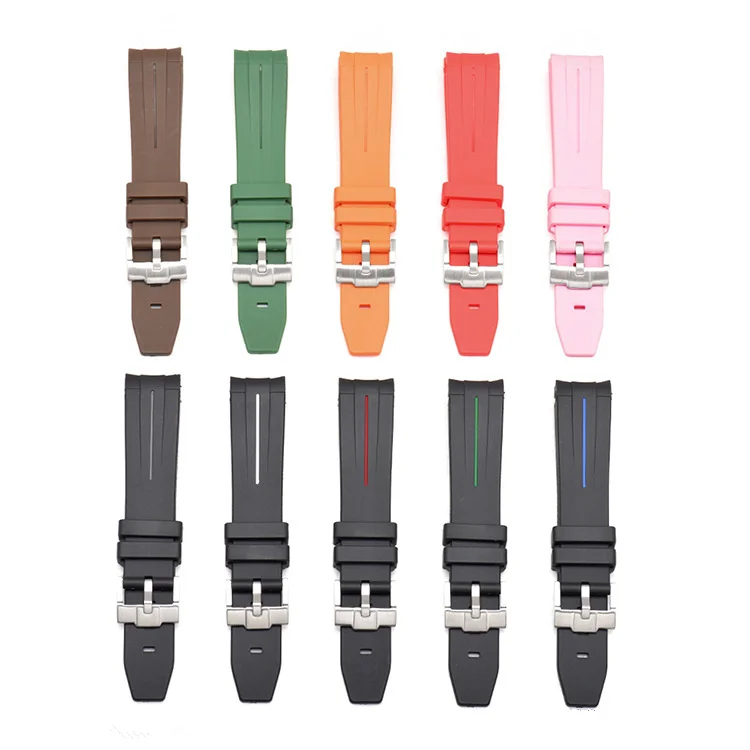 

22mm new arrival silicone watch straps waterproof anti-sweat TPU rubber watch bands for Rolex watches accessories, As picture