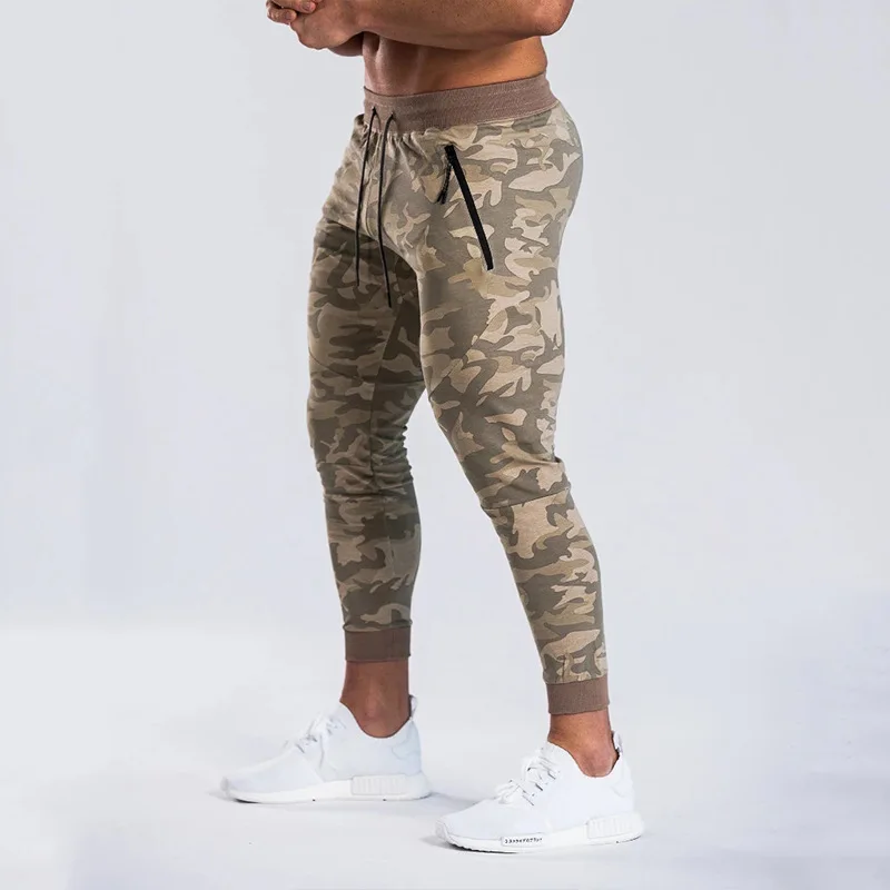 Fashion High Waist Stretch Gym Men Jogger Pants Slim Fit Sport Running Athletic Fitness Sweat Pants