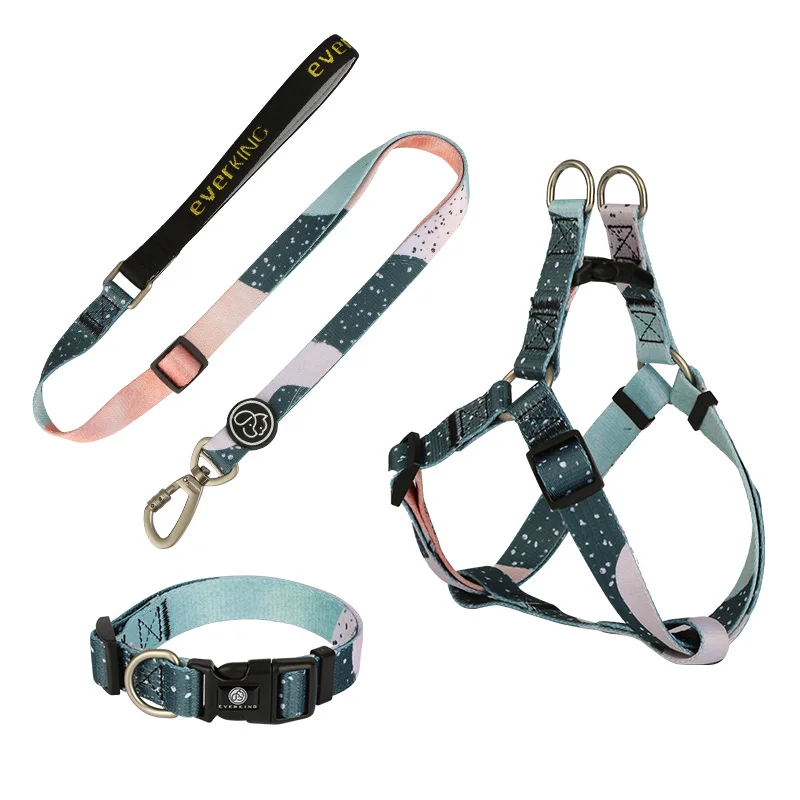 

Manufacturer best selling Dog collar and leash set designer no pull dog harness, 3 colors