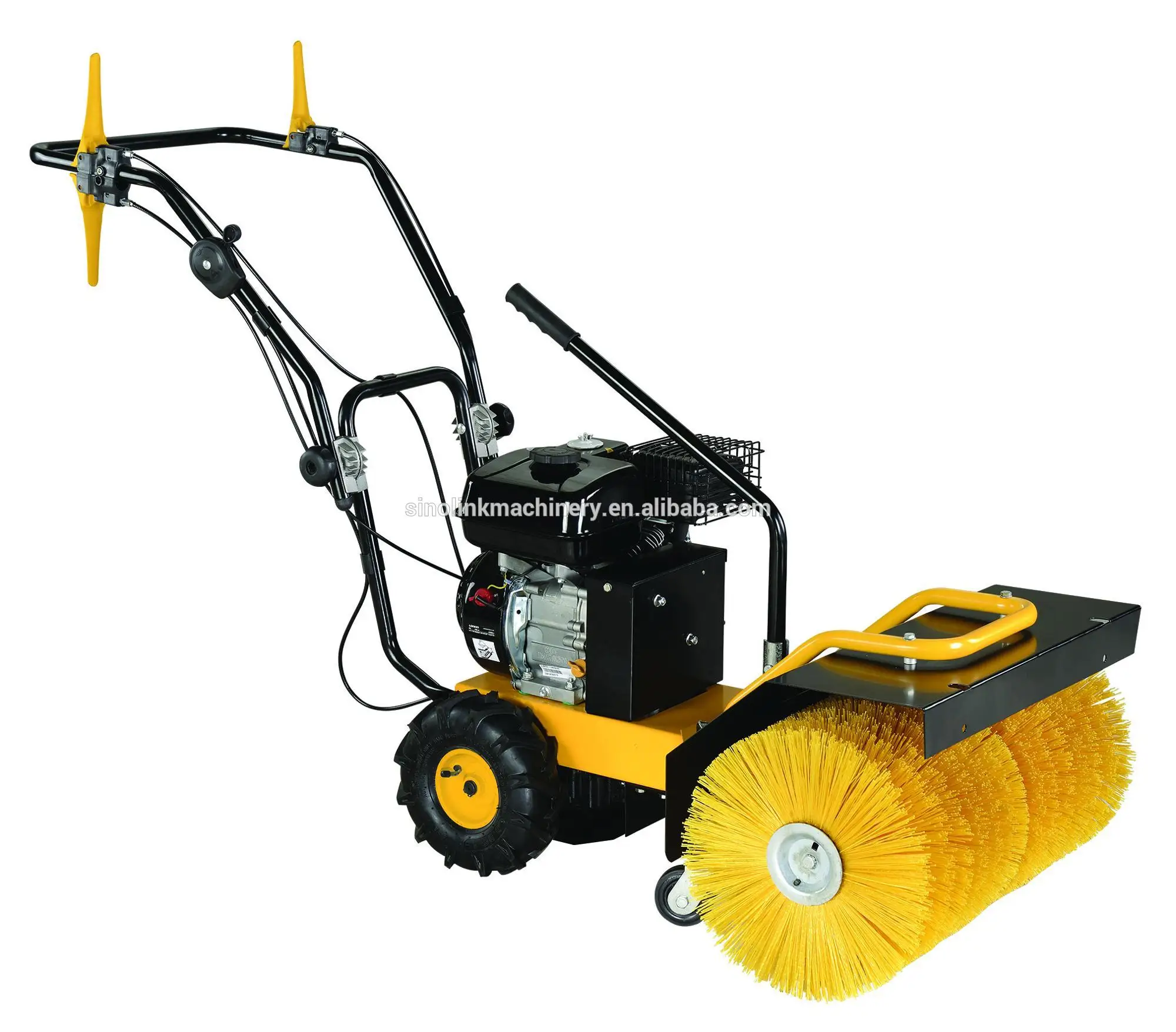 Gasoline Powered Walk Behind Street Sweeper Newest 700mm Manual Floor
