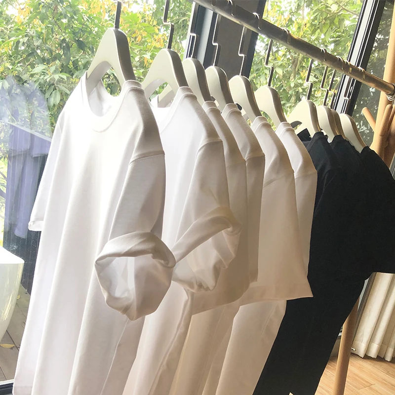 

High Quality Solid white short sleeve T-shirt 100% cotton basic unisex t shirt