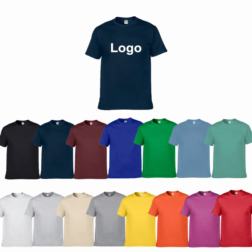 

Cheap Price RTS 210gsm Combed Cotton Round Neck Short Sleeve Blank Black Plain T Shirt Men, Customized colors