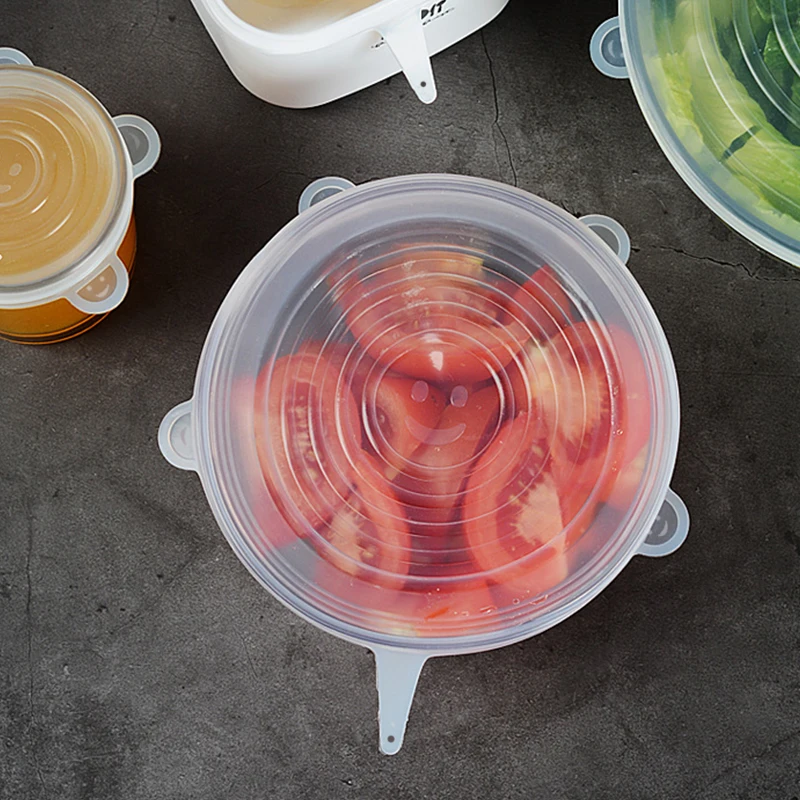 Set of 6pcs  2019 Kitchenware Reusable Silicone Saver Food Keeping Fresh Lid