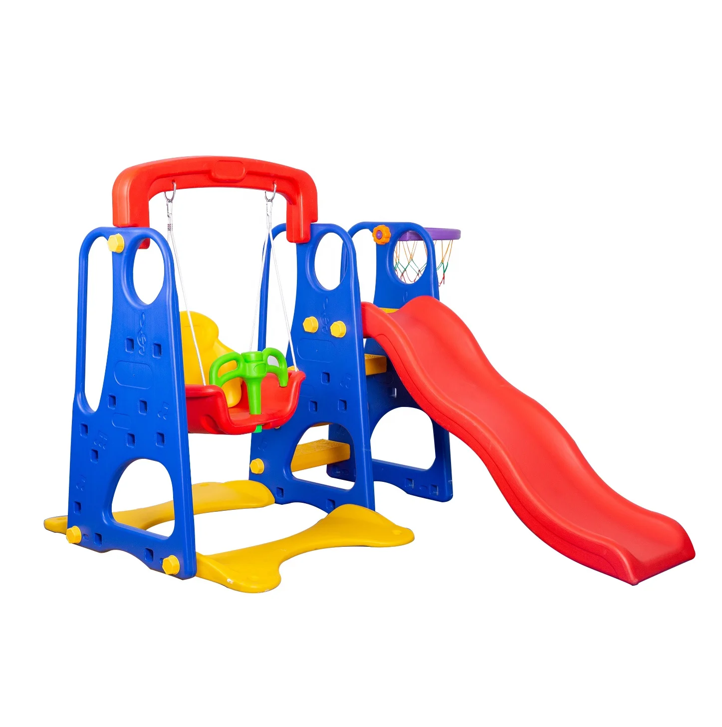 

Hot Selling 3 in 1 Baby Slide and Swing Set Indoor Playground Slide Toys