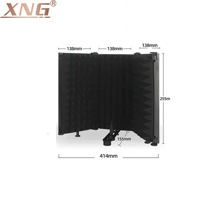 

Hot Sales XNG Microphone Vocal Booth Studio Reflection Pop Filter, Black