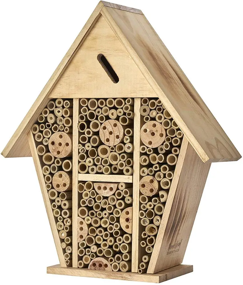 

WOODEN INSECT HOTEL BUG GARDEN HOME WOODEN BEE HOUSE KEEPING INCUBATOR NEST HOUSE HANGING NEW, Customized color