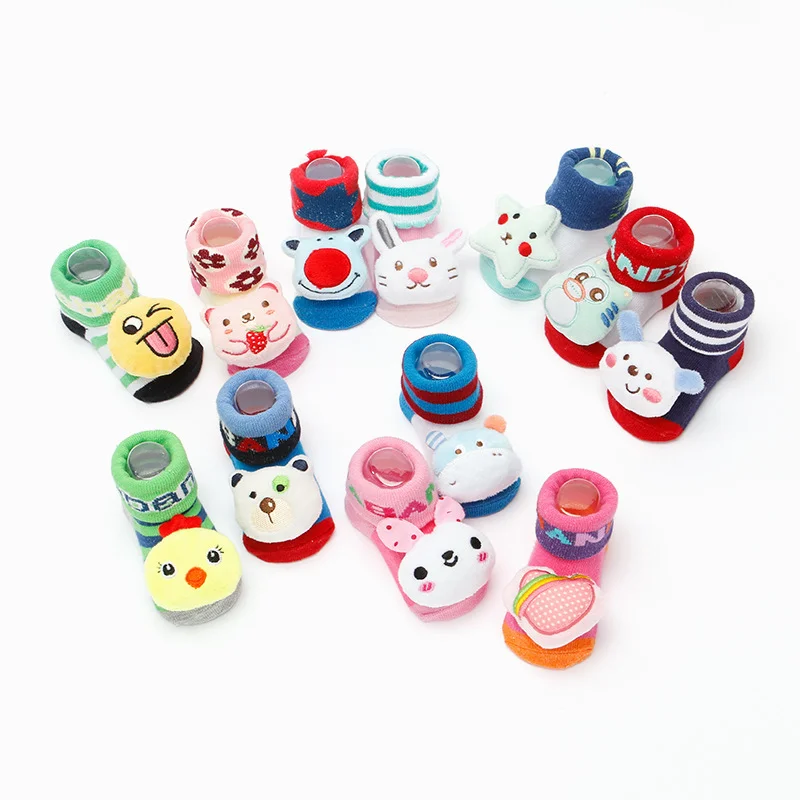 

Wholesale Cartoon Doll Bell Boutique Combed Cotton Kids Baby Boys Socks Shoes, Mix