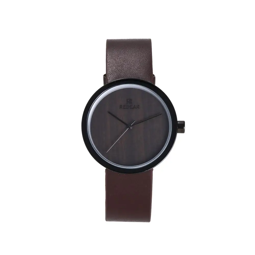 

SJ1631 Simple And Cheap Black Alloy Shell Watch Leather Band