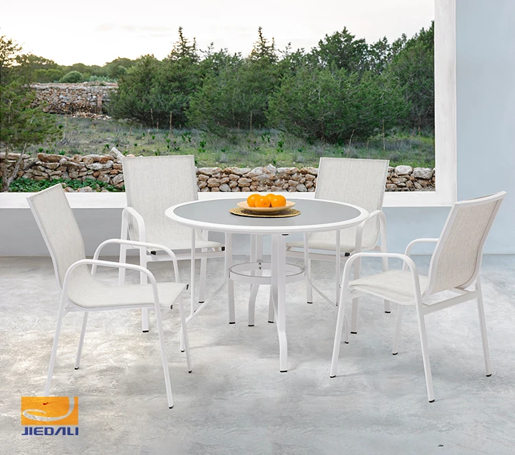 Economical Small Round Outdoor Sectional Sling Chairs Set With Dining table.jpg
